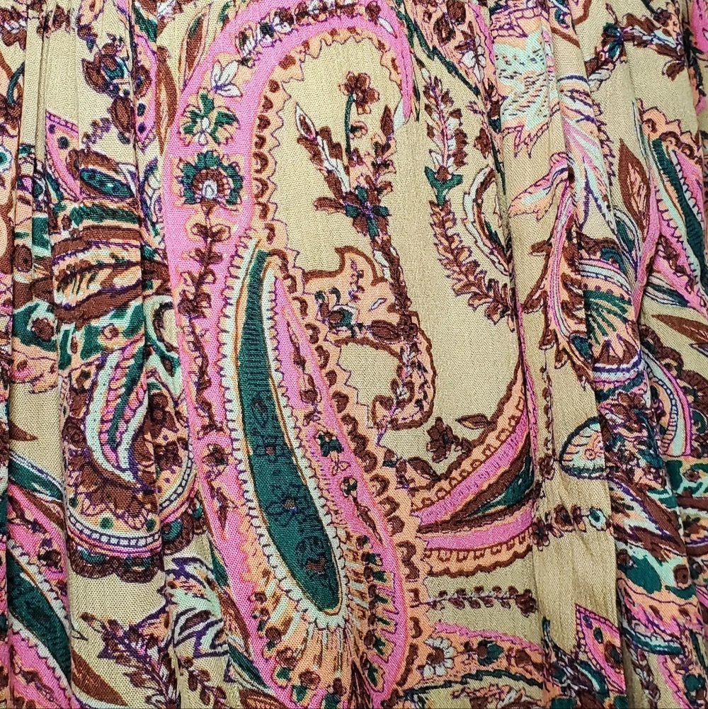 Free People One "ALOHA" Flowy PALLAZO High Waist Pants L Large - Picture 8 of 10